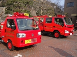 伝達された消防ポンプ車