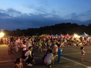 大勢の人が祭りの夜を楽しみました