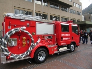 新たに配備された消防ポンプ車