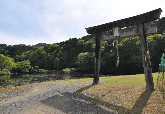 楢澤神社と宮ノ下池